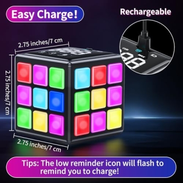 Niufunmal Rechargeable Game Cube - Fun Game for Kids