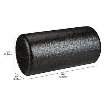 Amazon Basics High-Density Round Foam Roller for Exercise and Recovery - 12-Inch, Black