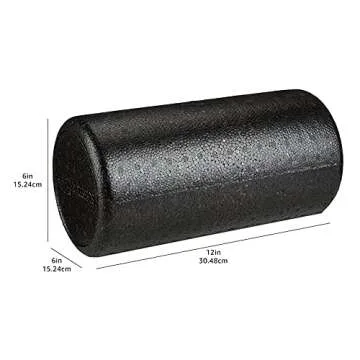 Amazon Basics High-Density Round Foam Roller for Exercise and Recovery - 12-Inch, Black