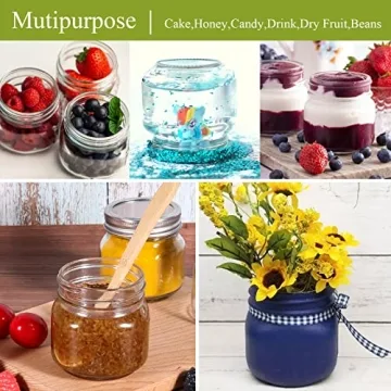 Betrome 8 oz Mason Jars - 24 Pack for Canning and Gifts