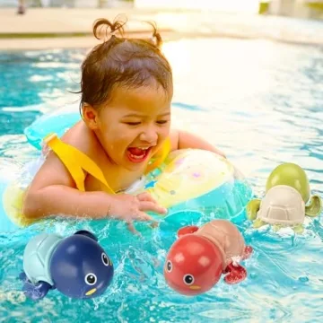 TOHIBEE Cute Swimming Turtle Bath Toys for Toddlers