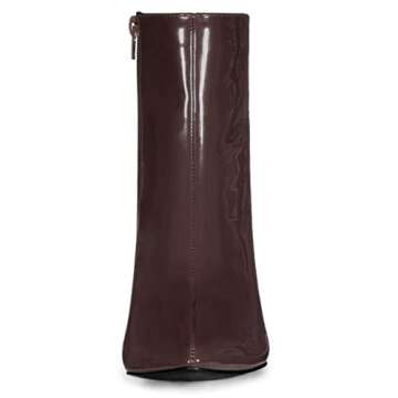 Allegra K Women's Pointed Toe Zip Chunky Heels Coffee Ankle Boots 8 M US