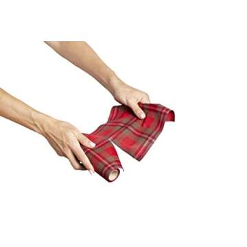 MY DRAP Placemats 48 x 32 cm / 19" x 12.5" - (6 Per Roll, Cotton Red Tartan Xmas)