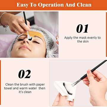 9 Pieces Facial Brushes Fan Mask Brushes, Soft Facial Applicator Brushes Tools for Peel Glycolic Mask Makeup for Mud Cream (Black and Silver)