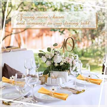 Flower Napkin Rings Acrylic Napkin Holder for Cloth Napkins Flower Bud Square Napkin Ring Clear Napkin Holders Bud Vase Combo for Wedding, Birthday Banquet Table Decor, 1.77 x 1.97 Inch(12 Pcs)