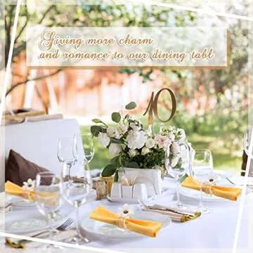 Flower Napkin Rings Acrylic Napkin Holder for Cloth Napkins Flower Bud Square Napkin Ring Clear Napkin Holders Bud Vase Combo for Wedding, Birthday Banquet Table Decor, 1.77 x 1.97 Inch(12 Pcs)