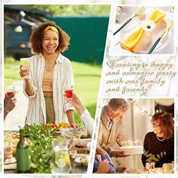 Flower Napkin Rings Acrylic Napkin Holder for Cloth Napkins Flower Bud Square Napkin Ring Clear Napkin Holders Bud Vase Combo for Wedding, Birthday Banquet Table Decor, 1.77 x 1.97 Inch(12 Pcs)