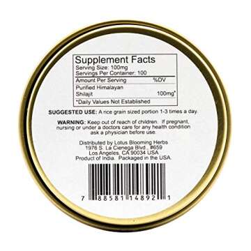 Authentic Shilajit – 100% Pure Gold Grade Himalayan Shilajit Resin with Fulvic Acid & Trace Minerals | Supports Healthy Energy, Stamina & Strength | Lotus Blooming Herbs | 10 Grams