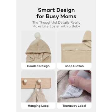 Konny Baby Hooded Towel: Rayon from Bamboo Cotton Baby Towel Hooded Poncho, Oeko-TEX, Ultra Soft & Quick-Dry, Girls, Babies, Newborn Boys, Toddler (Mint, Small)