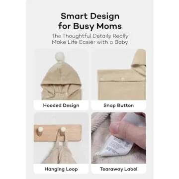 Konny Baby Hooded Towel: Rayon from Bamboo Cotton Baby Towel Hooded Poncho, Oeko-TEX, Ultra Soft & Quick-Dry, Girls, Babies, Newborn Boys, Toddler (Mint, Small)