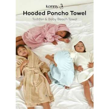 Konny Baby Hooded Towel: Rayon from Bamboo Cotton Baby Towel Hooded Poncho, Oeko-TEX, Ultra Soft & Quick-Dry, Girls, Babies, Newborn Boys, Toddler (Mint, Small)