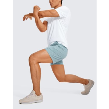 CRZ YOGA Men's 5'' Linerless Workout Shorts for Athletes