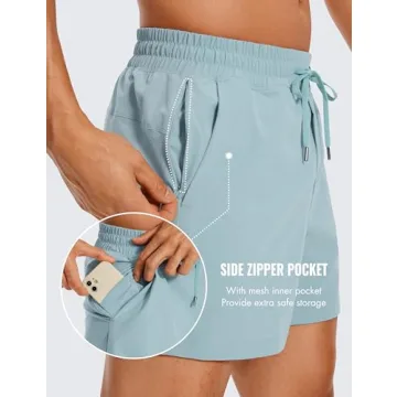 CRZ YOGA Men's 5'' Linerless Workout Shorts for Athletes