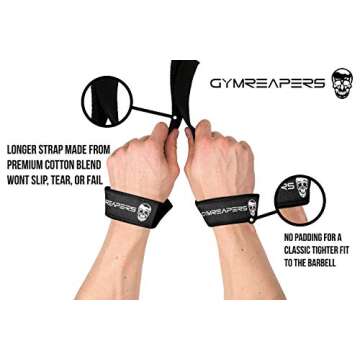 Gymreapers Lifting Wrist Straps For Weightlifting, Bodybuilding, Powerlifting, Strength Training, & ...