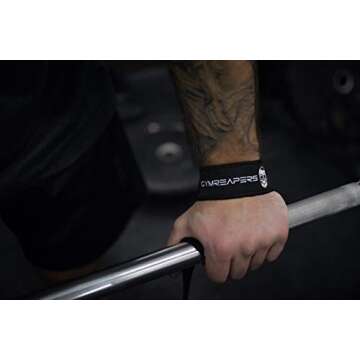 Gymreapers Lifting Wrist Straps For Weightlifting, Bodybuilding, Powerlifting, Strength Training, & Deadlifts - Padded Neoprene with 18" cotton (Black - No Padding)