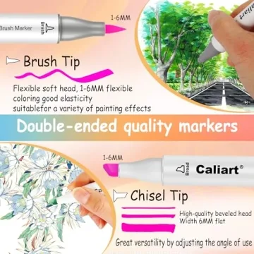 Caliart 61 Colors Pastel Alcohol Markers for Artists