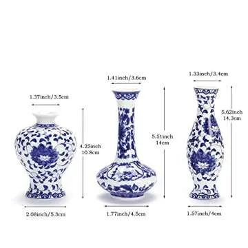 Bigsee Blue White Ceramic Vases Set of 3 for Home Decor