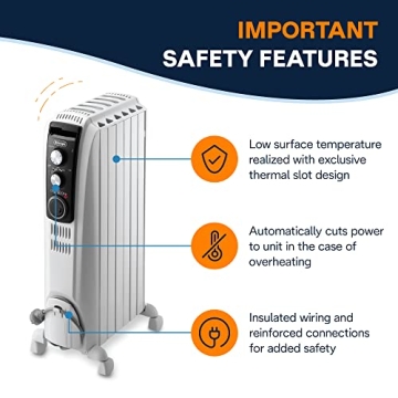 De'Longhi Dragon Oil Filled Radiator Heater for Cozy Comfort