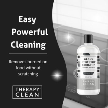 Therapy Glass Cooktop Cleaner Bundle with Microfiber Cloth - Glass Stove Top Cleaner and Polish for Ceramic, Electric, Induction and Flat Top Surfaces