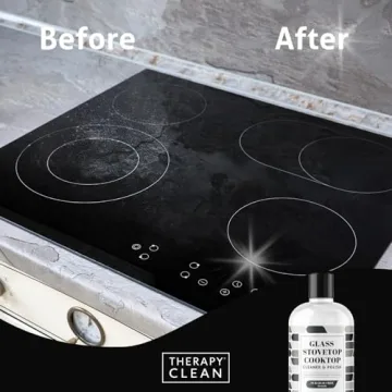 Therapy Glass Cooktop Cleaner Bundle with Microfiber Cloth - Glass Stove Top Cleaner and Polish for Ceramic, Electric, Induction and Flat Top Surfaces