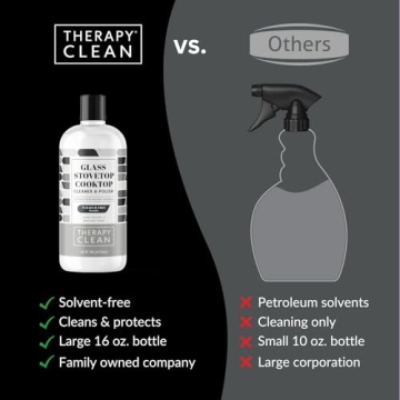Therapy Glass Cooktop Cleaner Bundle with Microfiber Cloth - Glass Stove Top Cleaner and Polish for Ceramic, Electric, Induction and Flat Top Surfaces