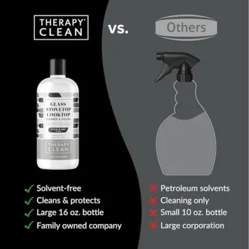 Therapy Glass Cooktop Cleaner Bundle with Microfiber Cloth - Glass Stove Top Cleaner and Polish for Ceramic, Electric, Induction and Flat Top Surfaces