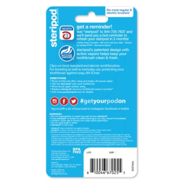 Steripod Toothbrush Protector - Travel Safe & Clean