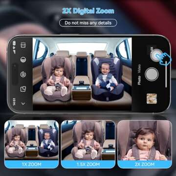 HNSEM Baby Car Camera for iPhone - 360°Rotating USB Plug and Play Easy Install 3 Mins 1080P Rear Facing Car Camera for Baby| Car Baby Monitor with Night Vision, Video Recording, 150°Wide View Angle