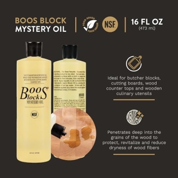 John Boos 16Oz Mystery Oil & 5Oz Board Cream Care Kit for Butcher Blocks & Cutting Boards