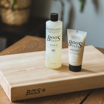 John Boos 16Oz Mystery Oil & 5Oz Board Cream Care Kit for Butcher Blocks & Cutting Boards