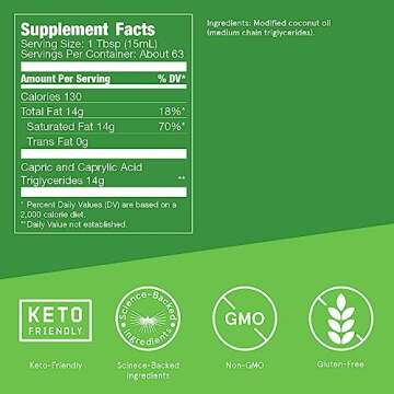 Bulletproof XCT MCT Oil Made with C10 and C8 MCT Oil, 32 Oz, Amplifies Energy, Keto Friendly