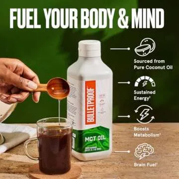 Bulletproof XCT MCT Oil Made with C10 and C8 MCT Oil, 32 Oz, Amplifies Energy, Keto Friendly