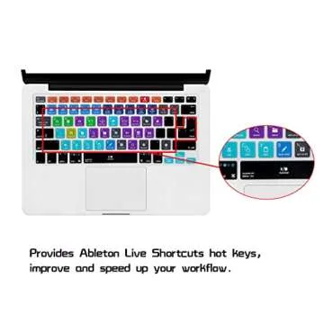 HRH Ableton Live Shortcuts Hotkey Silicone Keyboard Cover Skin for MacBook Air 13,for MacBook Pro13/15/17 (with or w/Out Retina Display,2015 or Older Version),for iMac Older,USA and European Layout
