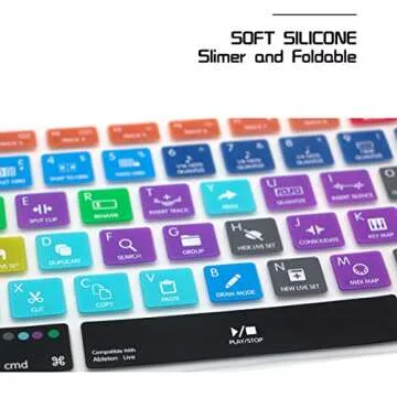HRH Ableton Live Shortcuts Hotkey Silicone Keyboard Cover Skin for MacBook Air 13,for MacBook Pro13/15/17 (with or w/Out Retina Display,2015 or Older Version),for iMac Older,USA and European Layout