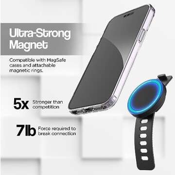 ENCASED Grip-X Magnetic Bar Mount, Compatible with MagSafe - Phone Holder for Gym, Home Fitness Bike...