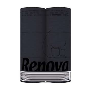Renova Black Toilet Paper Bundle of 48 Rolls for Luxury Comfort