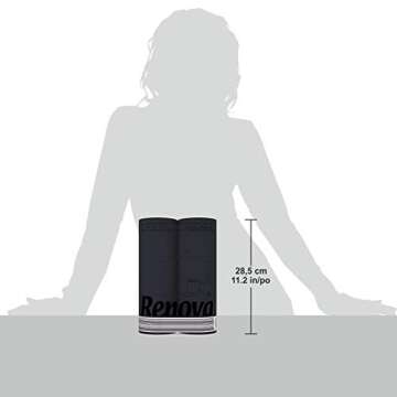 Renova Black Toilet Paper Bundle of 48 Rolls for Luxury Comfort