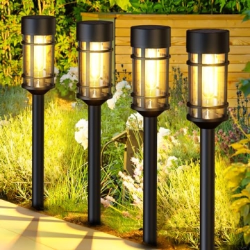 ILANCK Solar Pathway Lights 8 Pack Bright Outdoor Lighting