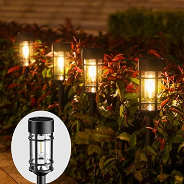ILANCK Solar Pathway Lights 8 Pack Bright Outdoor Lighting
