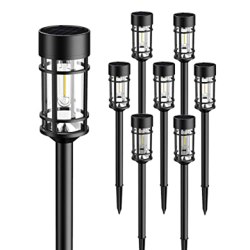 ILANCK Solar Pathway Lights 8 Pack Bright Outdoor Lighting