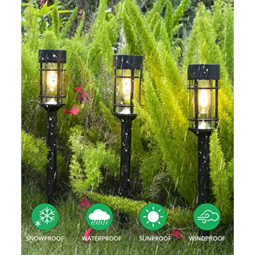 ILANCK Solar Pathway Lights 8 Pack Bright Outdoor Lighting