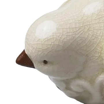 FICITI Distressed Ceramic Bird fgurines in Crackle Finish for Home and Outdoor Decor - Assorted Set of 2