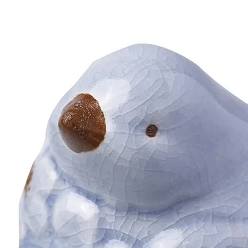 FICITI Distressed Ceramic Bird fgurines in Crackle Finish for Home and Outdoor Decor - Assorted Set of 2