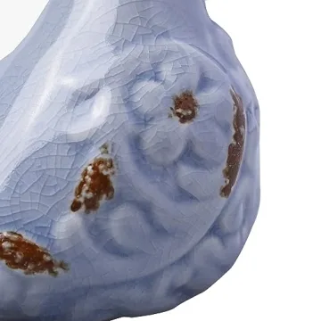 FICITI Distressed Ceramic Bird fgurines in Crackle Finish for Home and Outdoor Decor - Assorted Set of 2