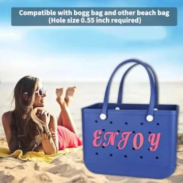 TOYORK Letter Charms for Bogg Bag Decorative Alphabet Bogg Bag Accessories Lettering Insert Charms Compatible with Bogg Bag,Charms for Rubber Beach Tote Bag Pink B