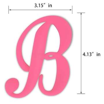 TOYORK Letter Charms for Bogg Bag Decorative Alphabet Bogg Bag Accessories Lettering Insert Charms Compatible with Bogg Bag,Charms for Rubber Beach Tote Bag Pink B