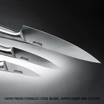 Hecef 5-Piece Kitchen Knife Set for All Cooking Needs