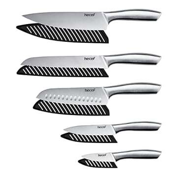 Hecef 5-Piece Kitchen Knife Set for All Cooking Needs