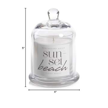 Apothecary Guild Scented Candle Jar w/ Glass Dome Sunset Beach
