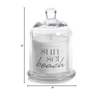 Apothecary Guild Scented Candle Jar w/ Glass Dome Sunset Beach